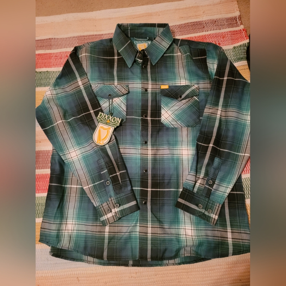 DIXXON Green and Black Plaid Casual Shirt